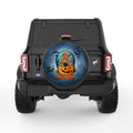 CUTE TEDDY BEAR HALLOWEEN BLACK CARBON FIBER TIRE COVER