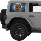 CUTE TEDDY BEAR HALLOWEEN QUARTER WINDOW DECAL FITS 2011-2018 JEEP WRANGLER 4 DOOR HARD TOP JKU