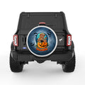 CUTE TEDDY BEAR HALLOWEEN PEARL  WHITE CARBON FIBER TIRE COVER