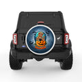 CUTE TEDDY BEAR HALLOWEEN WHITE TIRE COVER
