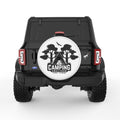 CAMPING AWAY FROM THE TOWN WHITE TIRE COVER