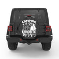 CAMPING IS MY FAVORITE THERAPY PEARL  WHITE CARBON FIBER TIRE COVER