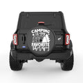 CAMPING IS MY FAVORITE THERAPY BLACK CARBON FIBER TIRE COVER