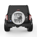 CAMPING IS MY FAVORITE THERAPY SILVER CARBON FIBER TIRE COVER