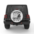 CAMPING IS MY FAVORITE THERAPY BLACK TIRE COVER