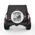CAMPING IS MY FAVORITE THERAPY PEARL  WHITE CARBON FIBER TIRE COVER