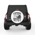 CAMPING IS MY FAVORITE THERAPY WHITE TIRE COVER