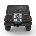 CAUTION I HAVE NO FILTER PEARL  WHITE CARBON FIBER TIRE COVER