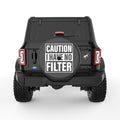CAUTION I HAVE NO FILTER BLACK CARBON FIBER TIRE COVER