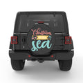 CHRISTMAS BY THE SEA PEARL  WHITE CARBON FIBER TIRE COVER