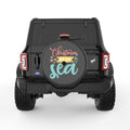CHRISTMAS BY THE SEA BLACK CARBON FIBER TIRE COVER