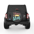 CHRISTMAS BY THE SEA BLACK TIRE COVER