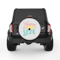 CHRISTMAS BY THE SEA PEARL  WHITE CARBON FIBER TIRE COVER