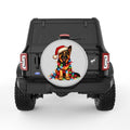 CHRISTMAS GERMAN SHEPHERD SILVER CARBON FIBER TIRE COVER