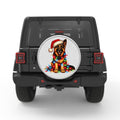 CHRISTMAS GERMAN SHEPHERD SILVER CARBON FIBER TIRE COVER