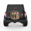 CHRISTMAS GOLDEN RETRIEVER BLACK CARBON FIBER TIRE COVER