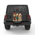 CHRISTMAS GOLDEN RETRIEVER BLACK CARBON FIBER TIRE COVER