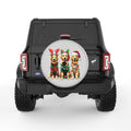 CHRISTMAS GOLDEN RETRIEVER SILVER CARBON FIBER TIRE COVER