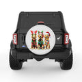 CHRISTMAS GOLDEN RETRIEVER PEARL  WHITE CARBON FIBER TIRE COVER