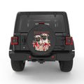 CHRISTMAS PUGS AND HUGS PEARL  WHITE CARBON FIBER TIRE COVER