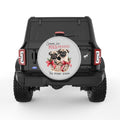 CHRISTMAS PUGS AND HUGS SILVER CARBON FIBER TIRE COVER