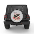 CHRISTMAS PUGS AND HUGS WHITE TIRE COVER