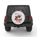 CHRISTMAS PUGS AND HUGS BLACK TIRE COVER