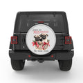 CHRISTMAS PUGS AND HUGS SILVER CARBON FIBER TIRE COVER