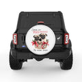 CHRISTMAS PUGS AND HUGS WHITE TIRE COVER