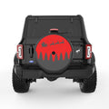 CHRISTMAS SCENE BLACK CARBON FIBER TIRE COVER