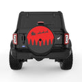 CHRISTMAS SCENE BLACK TIRE COVER