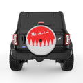CHRISTMAS SCENE SILVER CARBON FIBER TIRE COVER