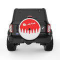 CHRISTMAS SCENE PEARL  WHITE CARBON FIBER TIRE COVER