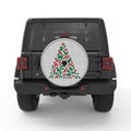 CHRISTMAS TREE DOGS WHITE TIRE COVER