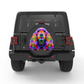 COLORFUL COCKER SPANIEL PEARL  WHITE CARBON FIBER TIRE COVER