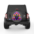 COLORFUL COCKER SPANIEL BLACK CARBON FIBER TIRE COVER