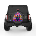 COLORFUL COCKER SPANIEL BLACK TIRE COVER