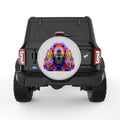 COLORFUL COCKER SPANIEL SILVER CARBON FIBER TIRE COVER