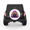 COLORFUL COCKER SPANIEL WHITE TIRE COVER