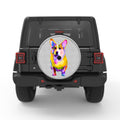COLORFUL CORGI WHITE TIRE COVER