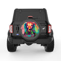 COLORFUL DACHSHUND BLACK CARBON FIBER TIRE COVER