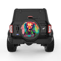 COLORFUL DACHSHUND BLACK TIRE COVER