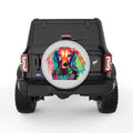 COLORFUL DACHSHUND SILVER CARBON FIBER TIRE COVER