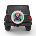 COLORFUL DACHSHUND SILVER CARBON FIBER TIRE COVER