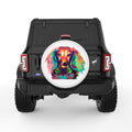 COLORFUL DACHSHUND WHITE TIRE COVER
