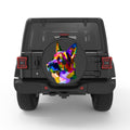 COLORFUL GERMAN SHEPHERD BLACK CARBON FIBER TIRE COVER