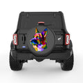 COLORFUL GERMAN SHEPHERD BLACK CARBON FIBER TIRE COVER