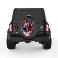 COLORFUL GERMAN SHEPHERD BLACK TIRE COVER