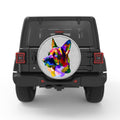 COLORFUL GERMAN SHEPHERD WHITE TIRE COVER