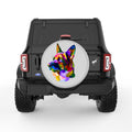 COLORFUL GERMAN SHEPHERD SILVER CARBON FIBER TIRE COVER